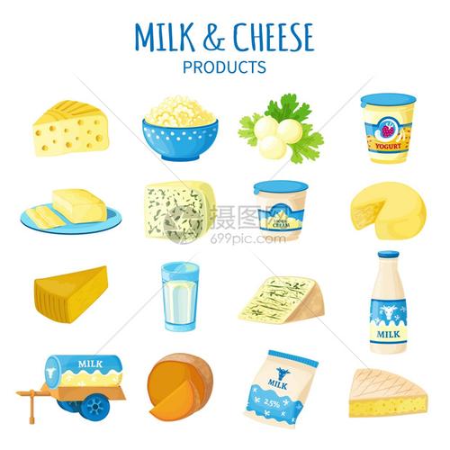 正版插花图片下载,该 插花图片 标题为 牛奶奶酪图标彩色图标乳制品与