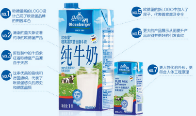 微信端:欧德堡(Oldenburger)超高温处理全脂纯牛奶200ml*24盒